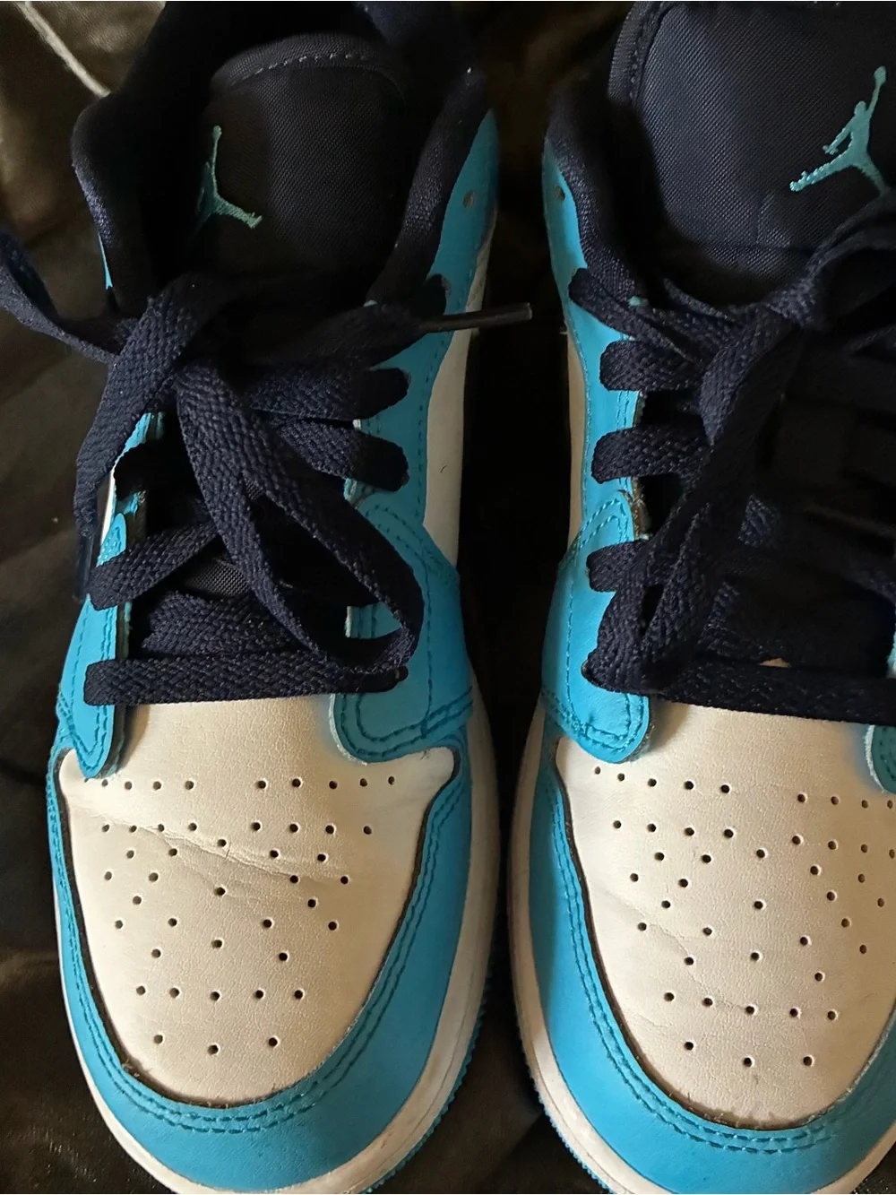 Nike Kids Turquoise, White & Black Low-Top Sneakers